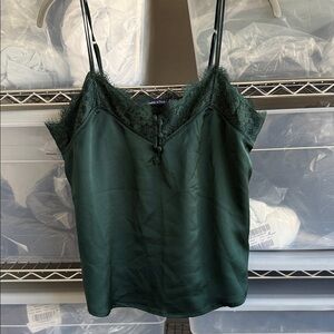 Abercrombie & Fitch Green Lace Trim Tank Top